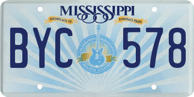 MS license plate BYC578