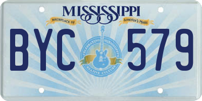 MS license plate BYC579
