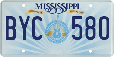 MS license plate BYC580