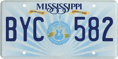 MS license plate BYC582