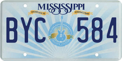 MS license plate BYC584