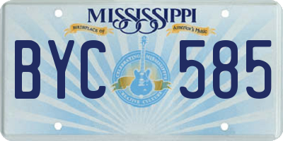 MS license plate BYC585
