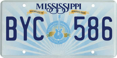 MS license plate BYC586