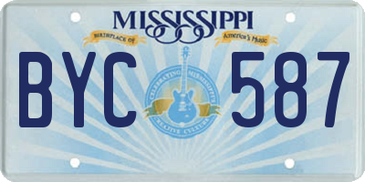 MS license plate BYC587