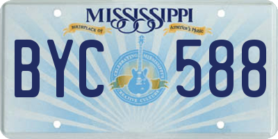 MS license plate BYC588
