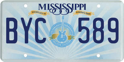 MS license plate BYC589