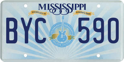 MS license plate BYC590