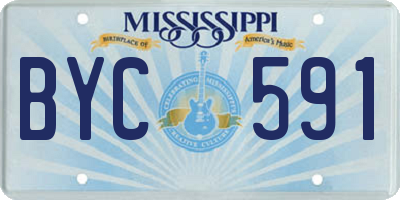 MS license plate BYC591