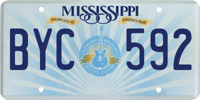 MS license plate BYC592