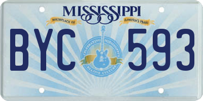 MS license plate BYC593
