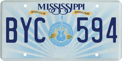 MS license plate BYC594