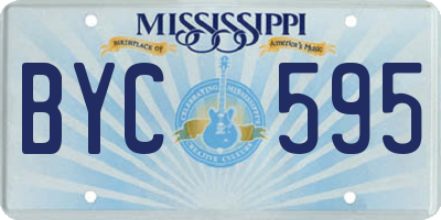 MS license plate BYC595