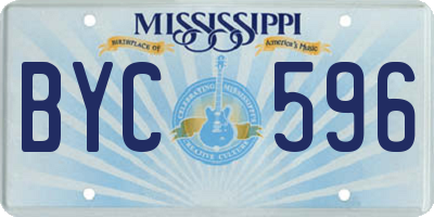 MS license plate BYC596