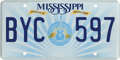 MS license plate BYC597