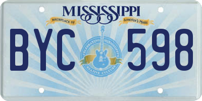 MS license plate BYC598