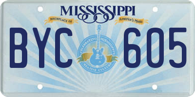 MS license plate BYC605