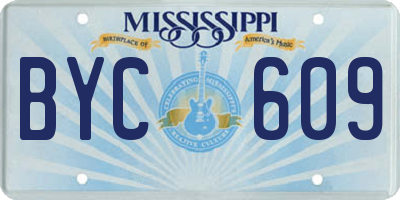 MS license plate BYC609