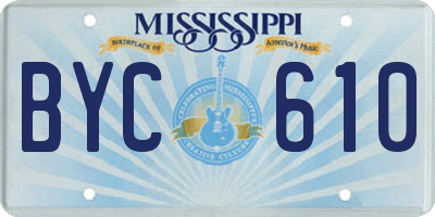MS license plate BYC610