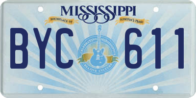 MS license plate BYC611