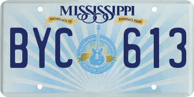MS license plate BYC613