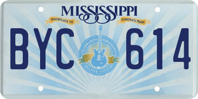 MS license plate BYC614