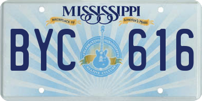 MS license plate BYC616