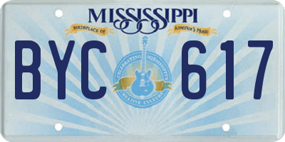 MS license plate BYC617