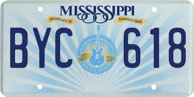 MS license plate BYC618