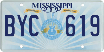 MS license plate BYC619