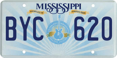 MS license plate BYC620