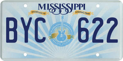 MS license plate BYC622