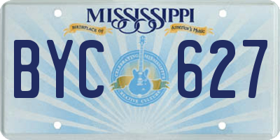 MS license plate BYC627