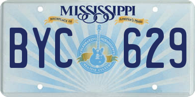 MS license plate BYC629