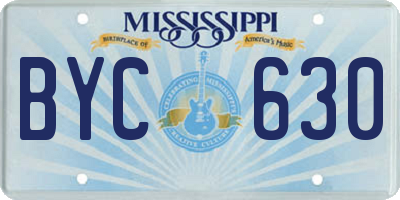 MS license plate BYC630