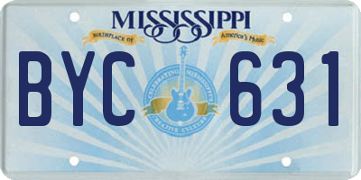 MS license plate BYC631