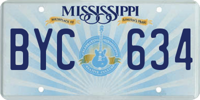 MS license plate BYC634