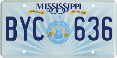 MS license plate BYC636