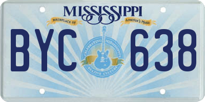 MS license plate BYC638
