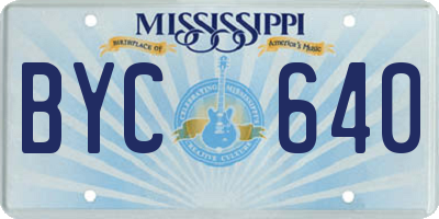 MS license plate BYC640