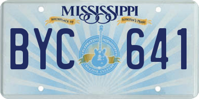 MS license plate BYC641