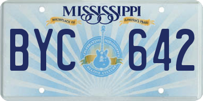 MS license plate BYC642
