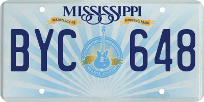 MS license plate BYC648