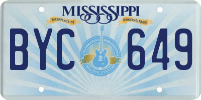MS license plate BYC649