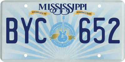 MS license plate BYC652