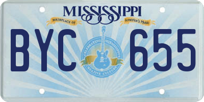 MS license plate BYC655