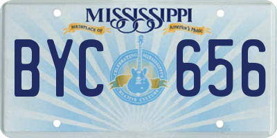 MS license plate BYC656