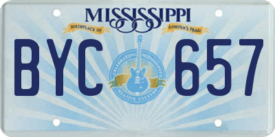 MS license plate BYC657