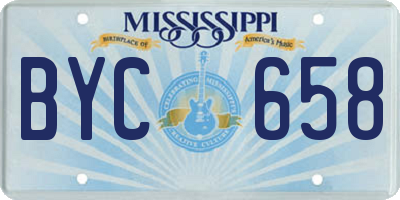 MS license plate BYC658