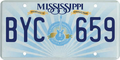 MS license plate BYC659