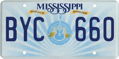 MS license plate BYC660